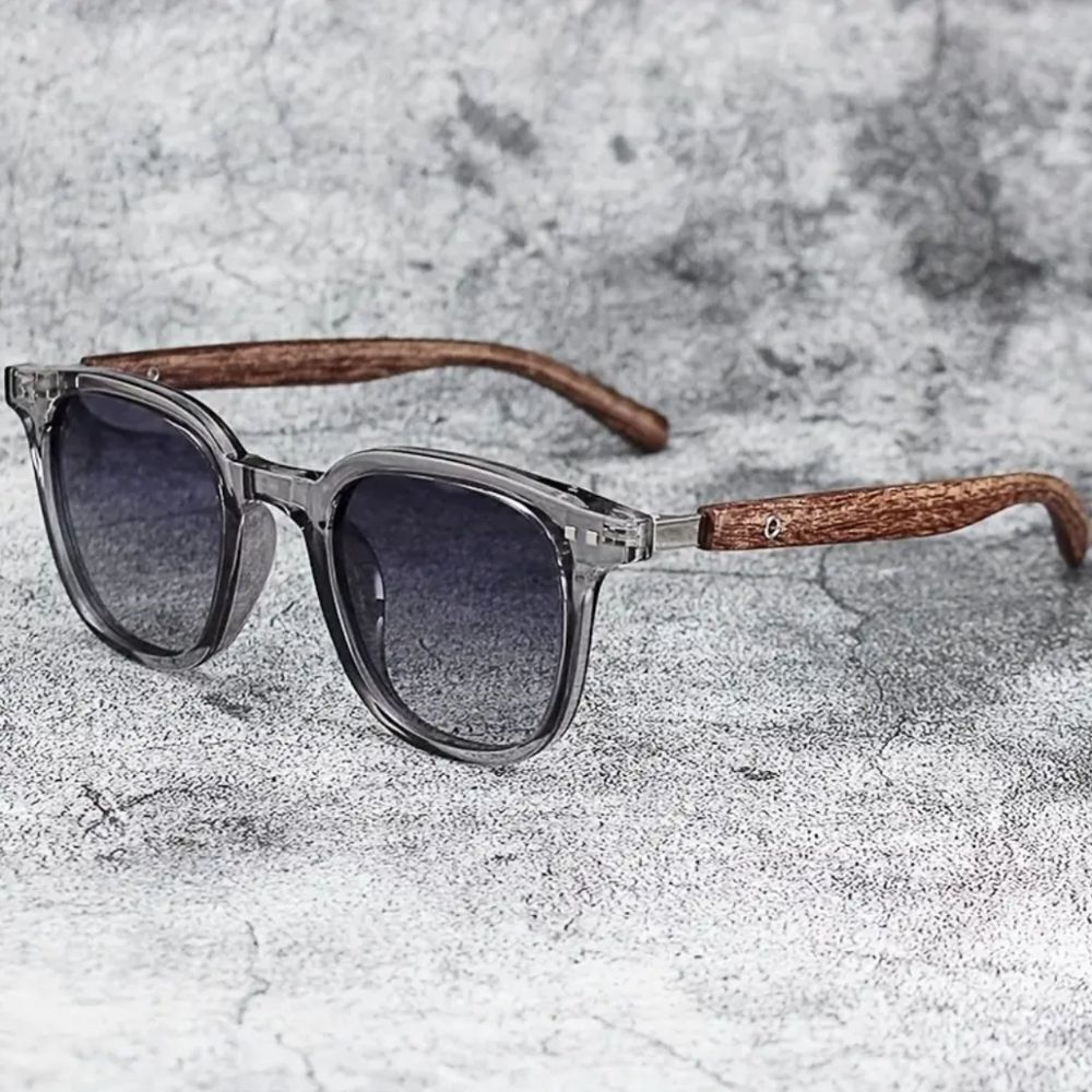 Retro unisex Sun Glasses With Wood detail